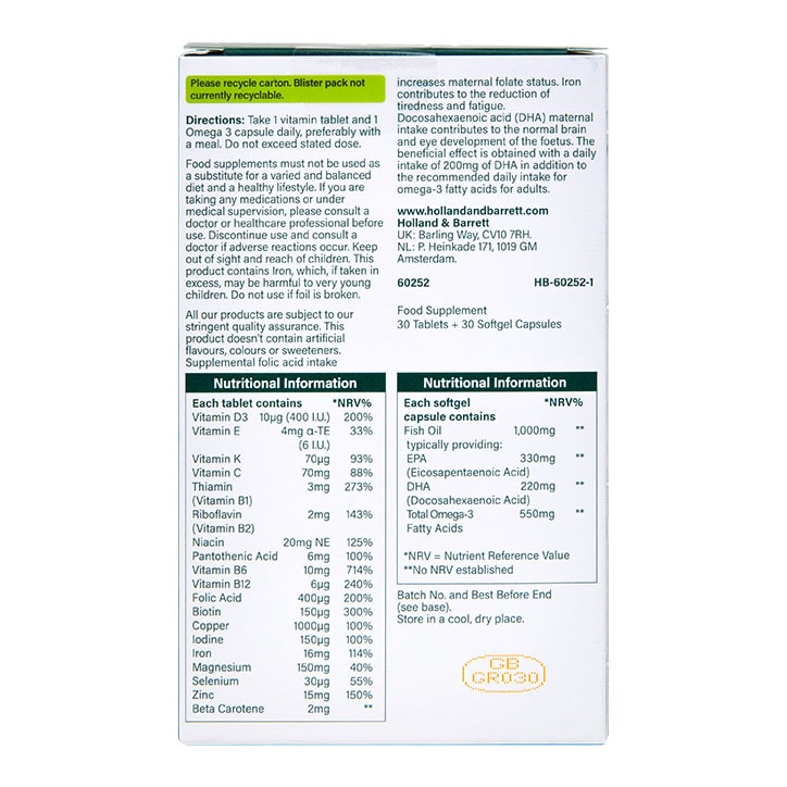 Holland & Barrett Pregnancy Complete 30 Tablets + 30 Capsules